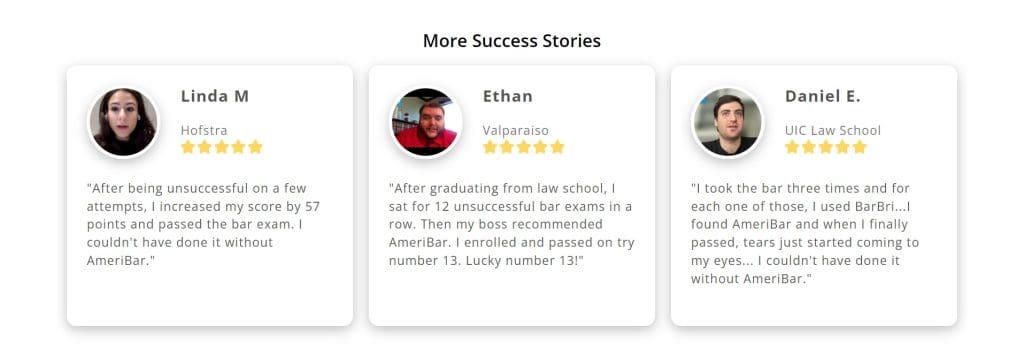 AmeriBar Bar Exam Tutoring Success Stories